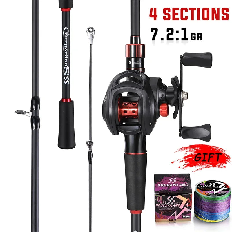 Reel Combo 1.8~2.1m Carbon Fiber Casting Rod