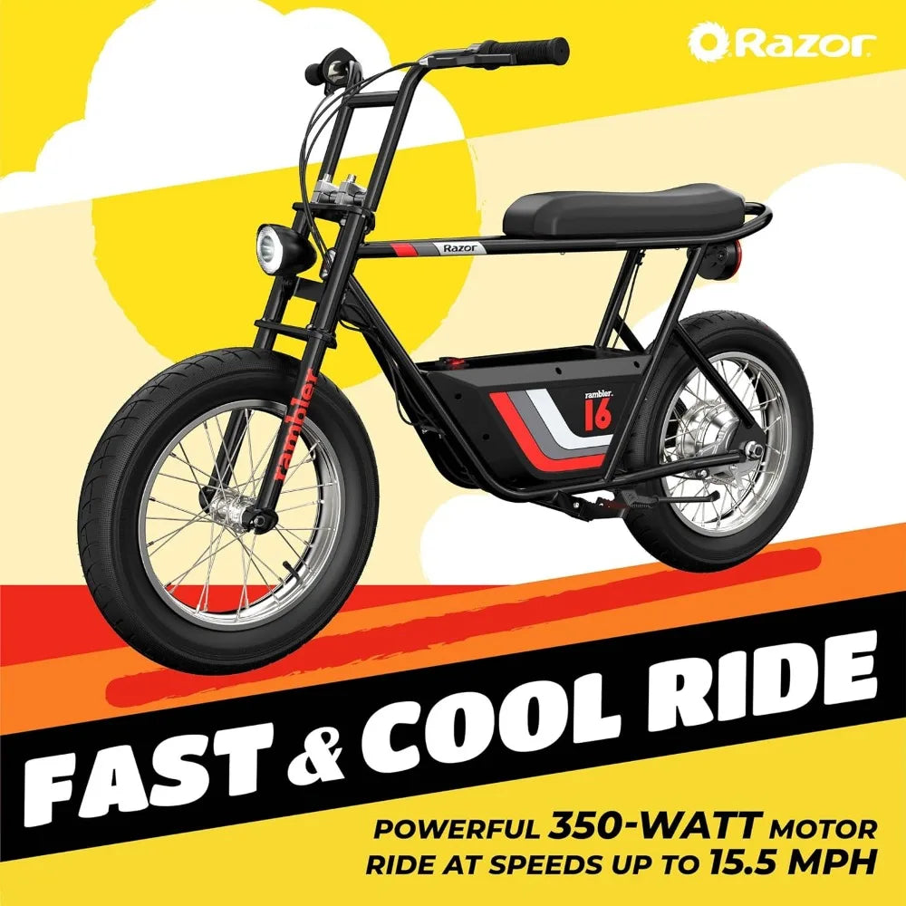 36V Electric Minibike, Up to 15.5 MPH/11.5 Miles Range, Wide, Rugged 16" Tires - My Store