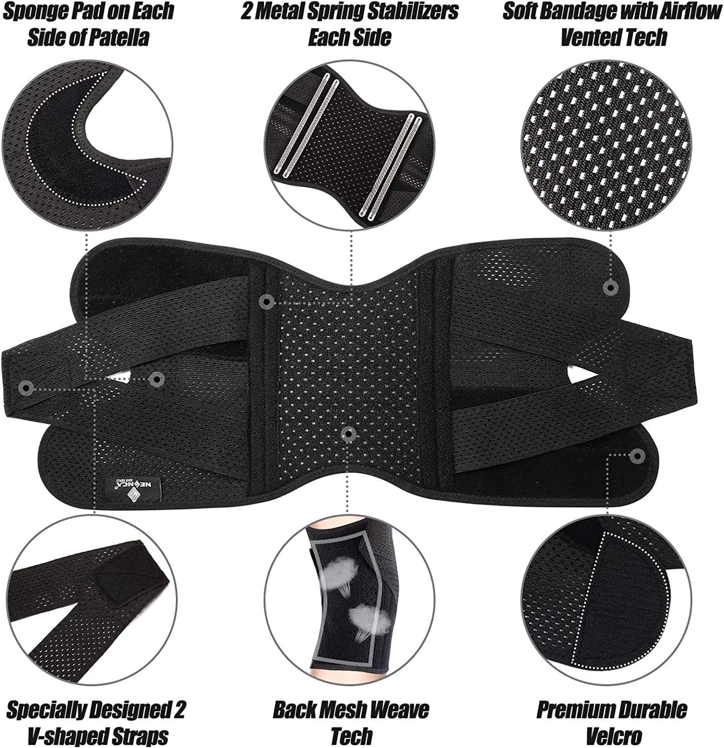 Breathable Knee Pads Support with Side Stabilizers