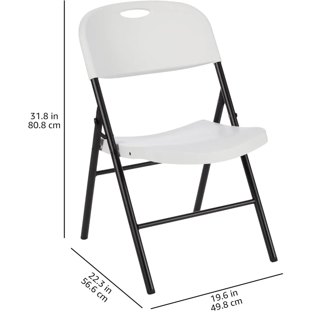 Foldable Chair White 350-Pound Capacity