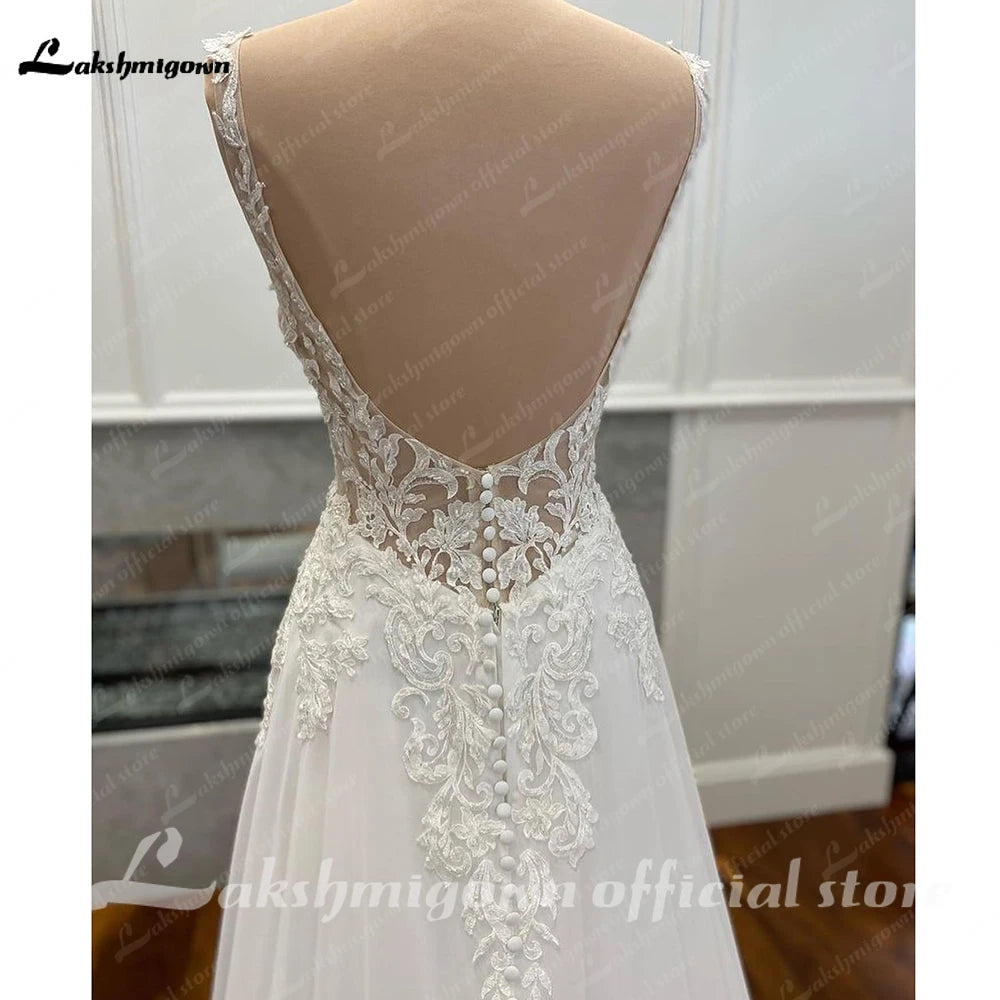 Chiffon Wedding Gowns Open Back