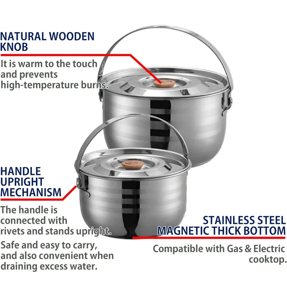 Stainless Steel Nesting Mess Kit Cookware Set