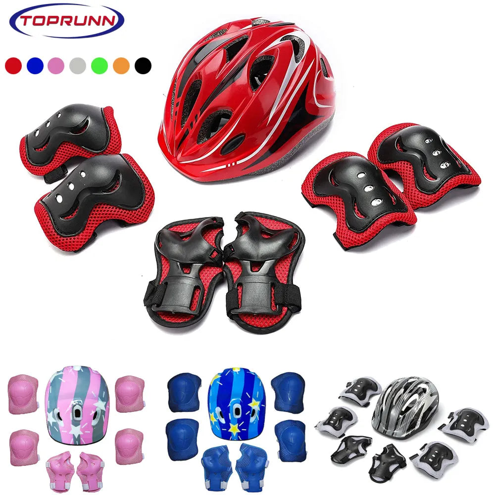 Kids Bike Helmet Knee Elbow Wrist Pad