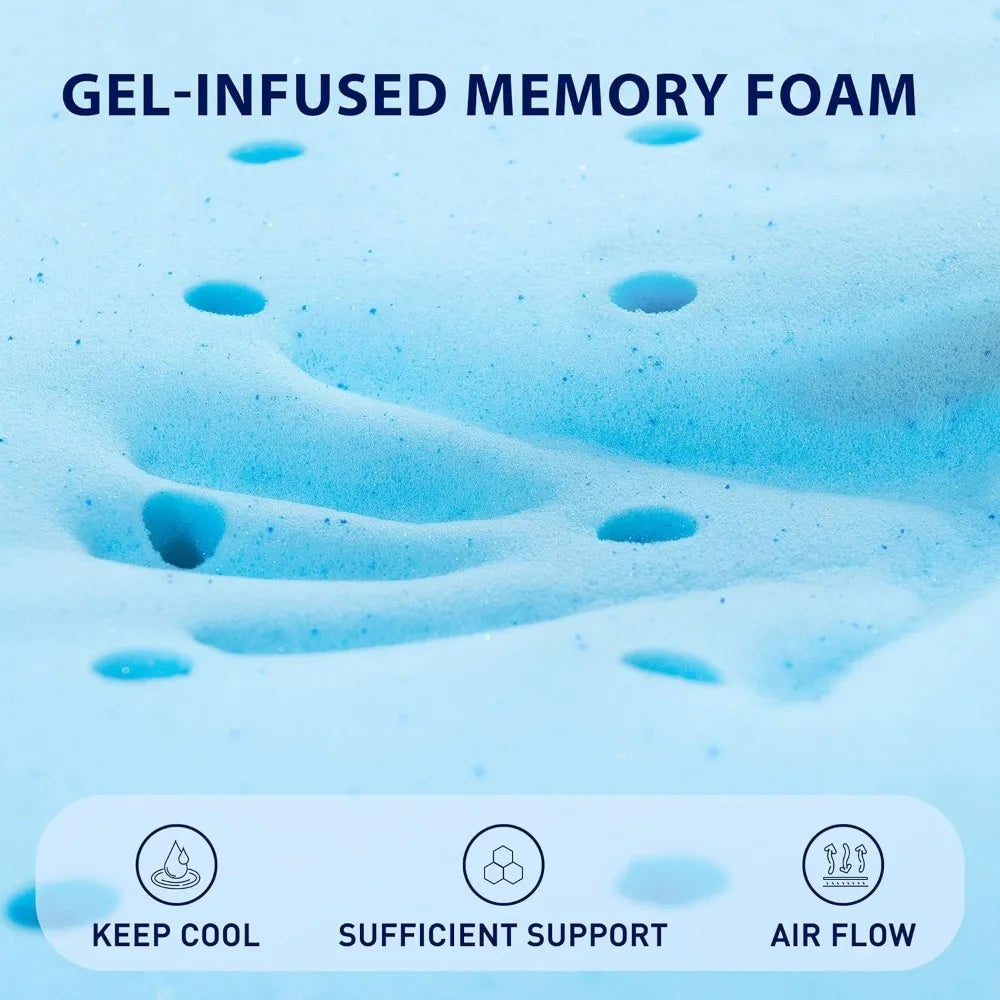 3 Inch Gel-Infused Memory Foam Cooling Bed