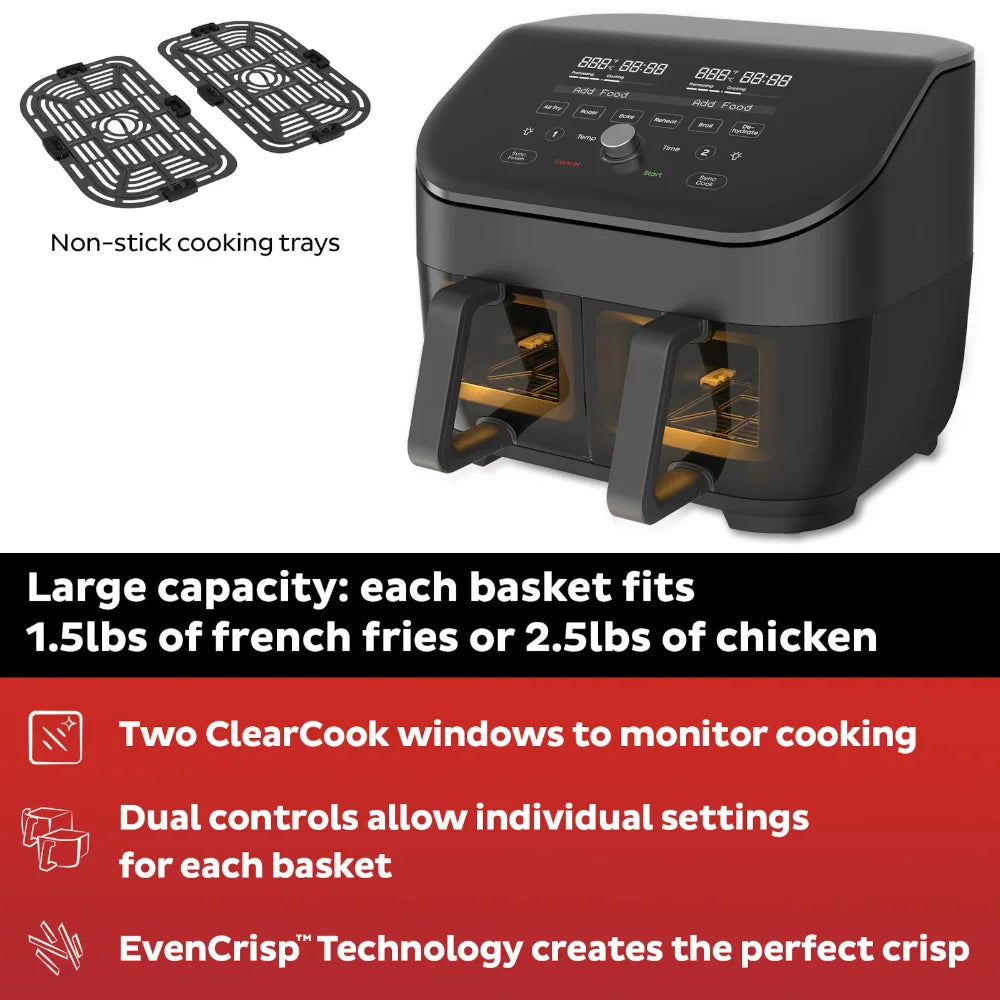 8-Quart Vortex Plus 2-Basket Air Fryer Oven