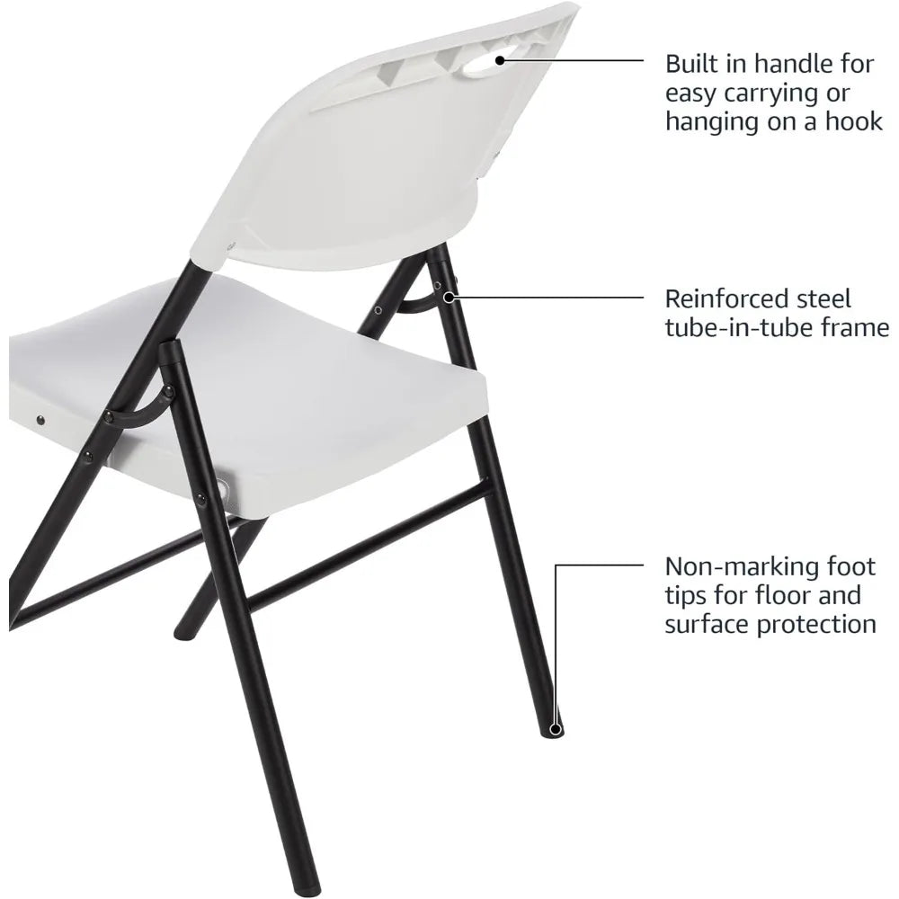 Foldable Chair White 350-Pound Capacity