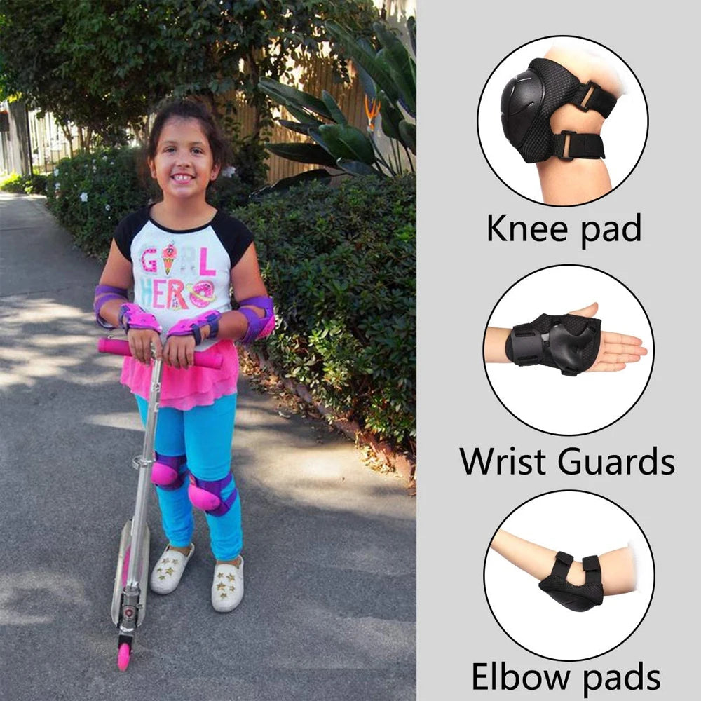 Kids Bike Helmet Knee Elbow Wrist Pad