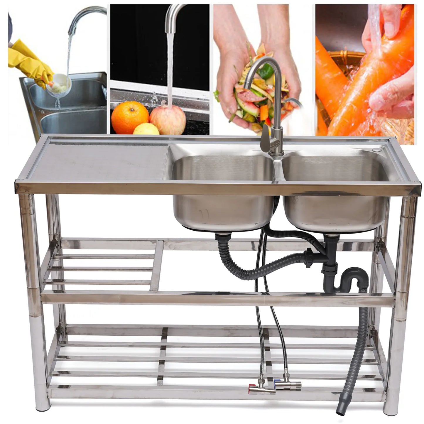 2 Compartment Stainless Steel Sink