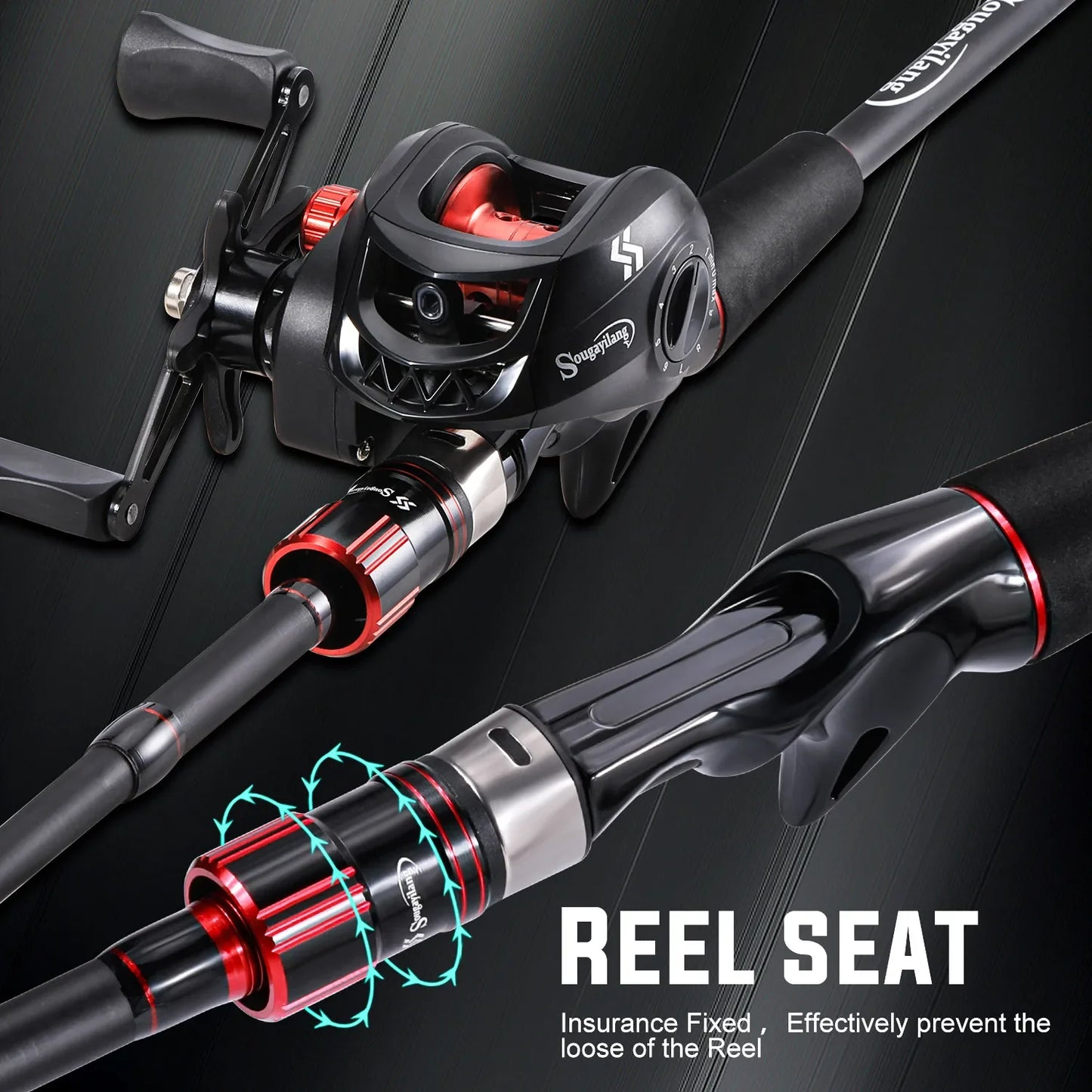 Reel Combo 1.8~2.1m Carbon Fiber Casting Rod