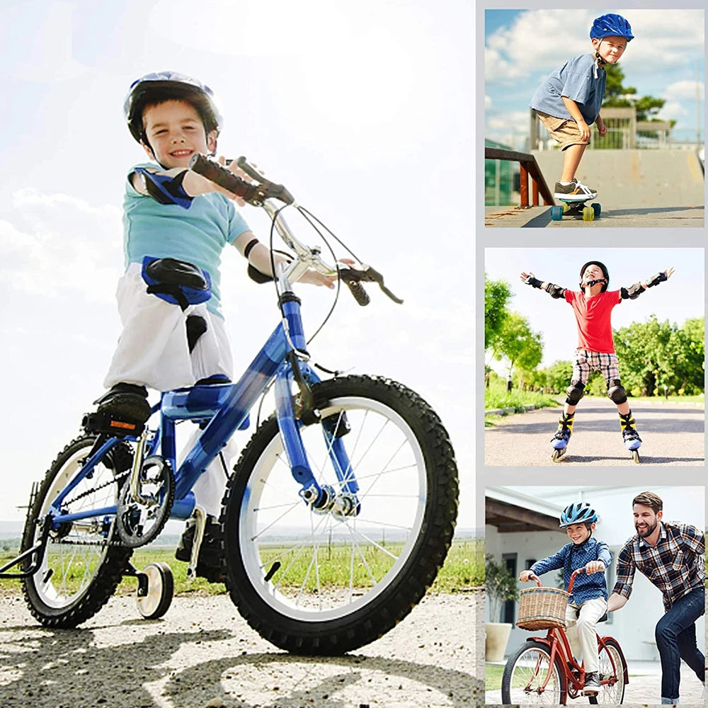 Kids Bike Helmet Knee Elbow Wrist Pad