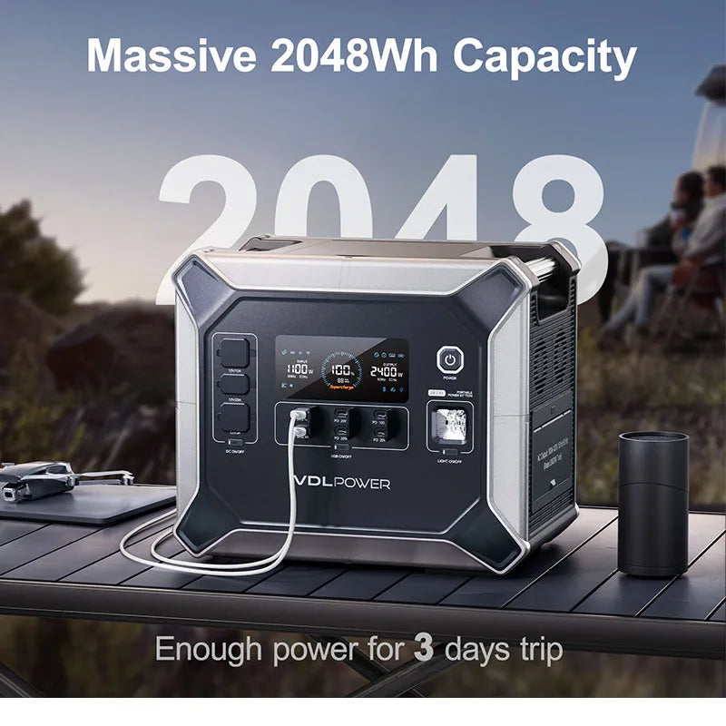 2400W Portable Power Station,2*200W Solar Panel