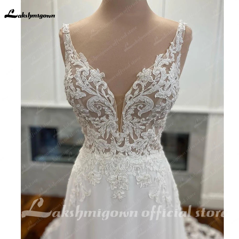 Chiffon Wedding Gowns Open Back