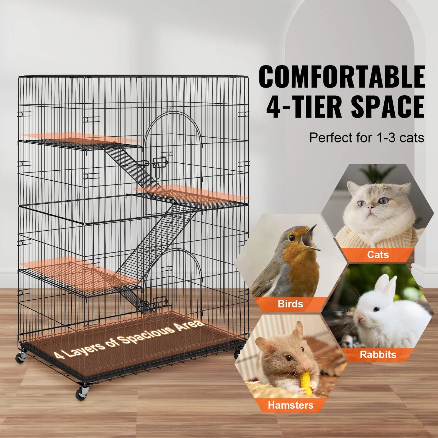 4 Tier Large Cat Playpen 30lbs