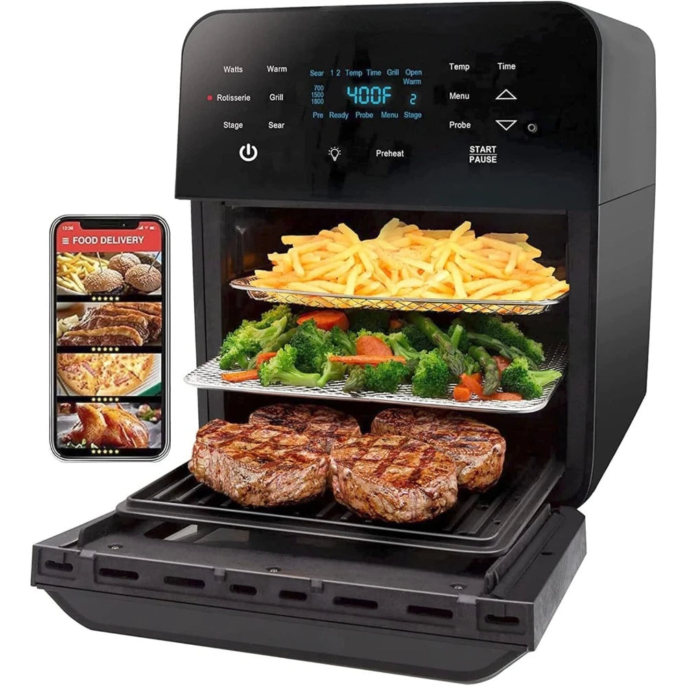 Air Fryer Rotisserie Oven, X-Large Family Size, 4 Rack Positions